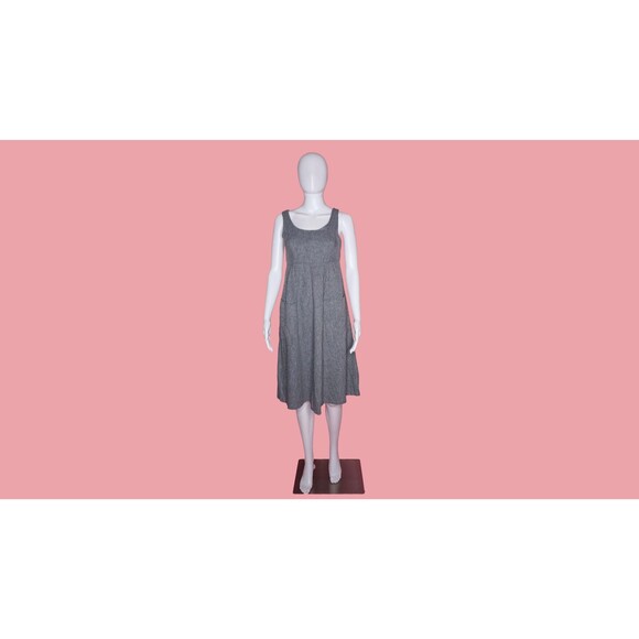1970s Gray PINAFORE Style Sleeveless Dress with Pockets. Extra Small-Small - Picture 2 of 9